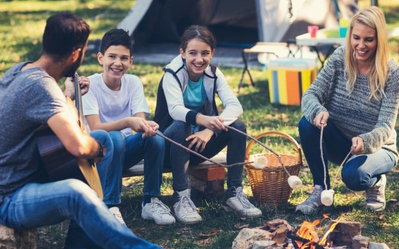 family enjoying the camp