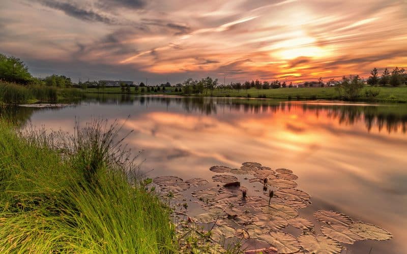 Sunset over an Indiana lake