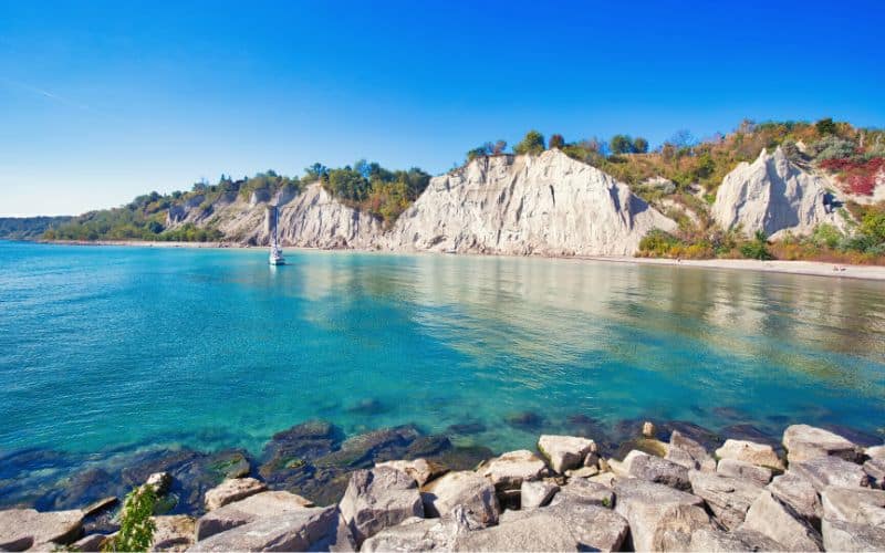 Scarborough bluffs facing Ontario Lake shore
