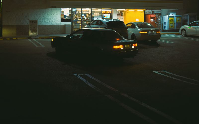 Car parking at a highway services