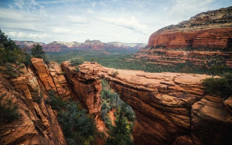 Devils Bridge in Sedona in foreground