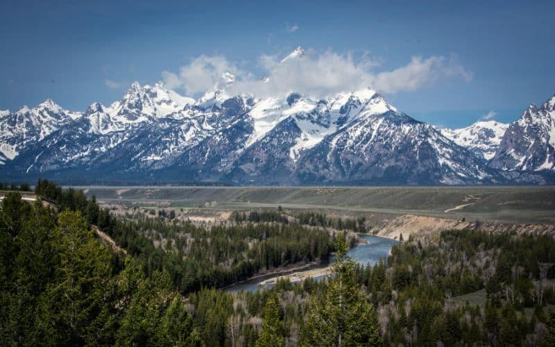 Grand Teton National Park seen from the Snake River Overview, Wyoming