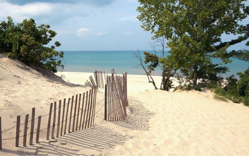 Lake Michigan shore, Indiana Dunes Campground, Indiana Dunes National Park