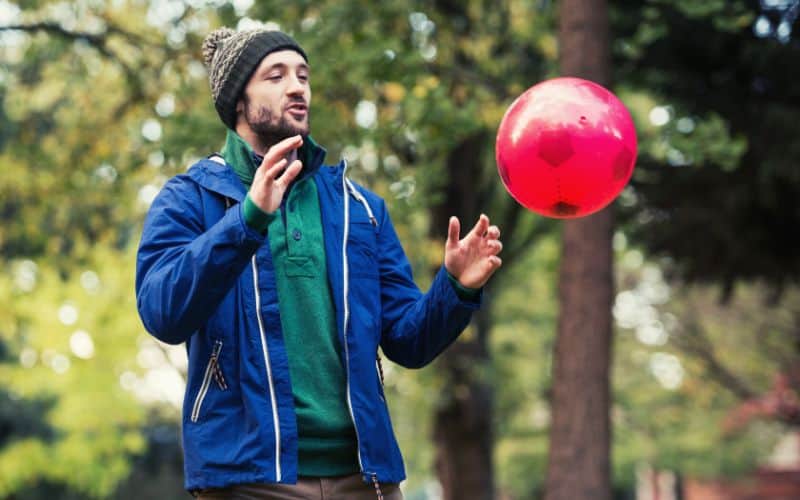 Man catching a ball