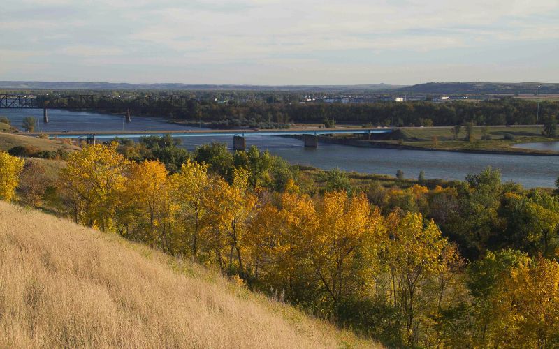 Missouri River bridge at Bismarck, North Dakota