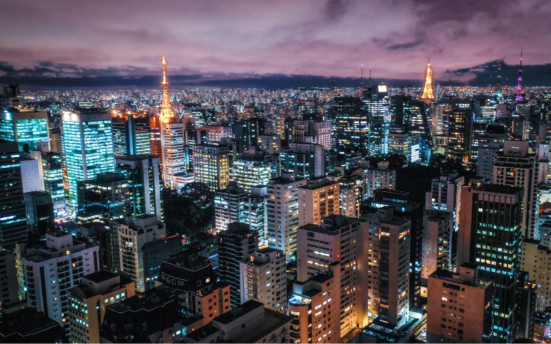 The city lights at night