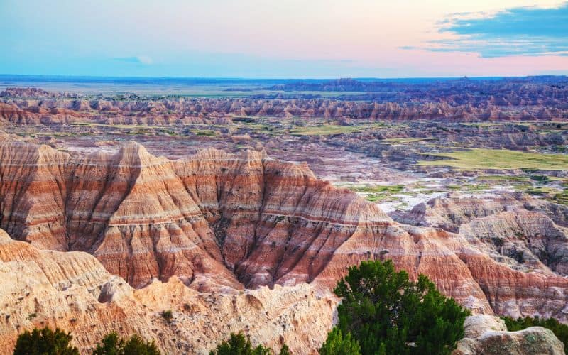 View across the Badlands National Park, South Dakota