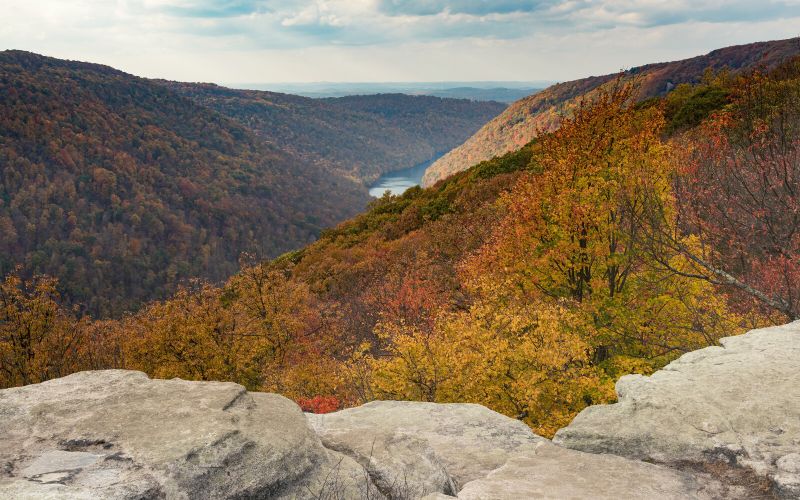 View from Raven Rock overlook in Coopers Rock State Forest, West Virginia 