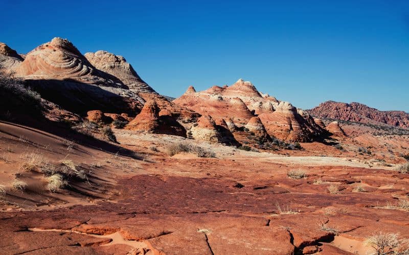 Teepee rock formations at The Wave in the North Coyote Buttes area of Arizona-Utah 