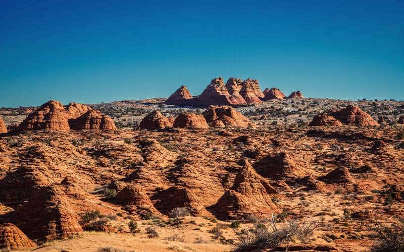 Teepee rock formations at The Wave in the North Coyote Buttes area of Arizona-Utah