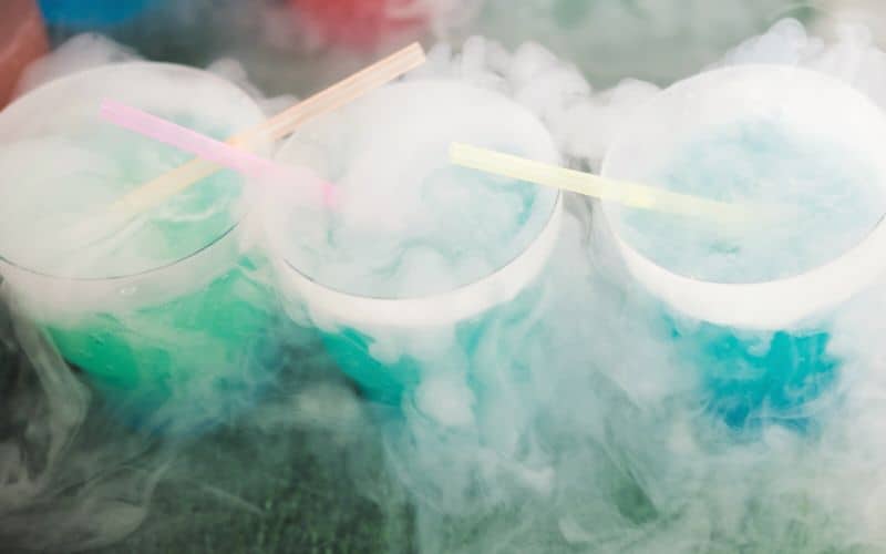 Cocktails with dry ice in them