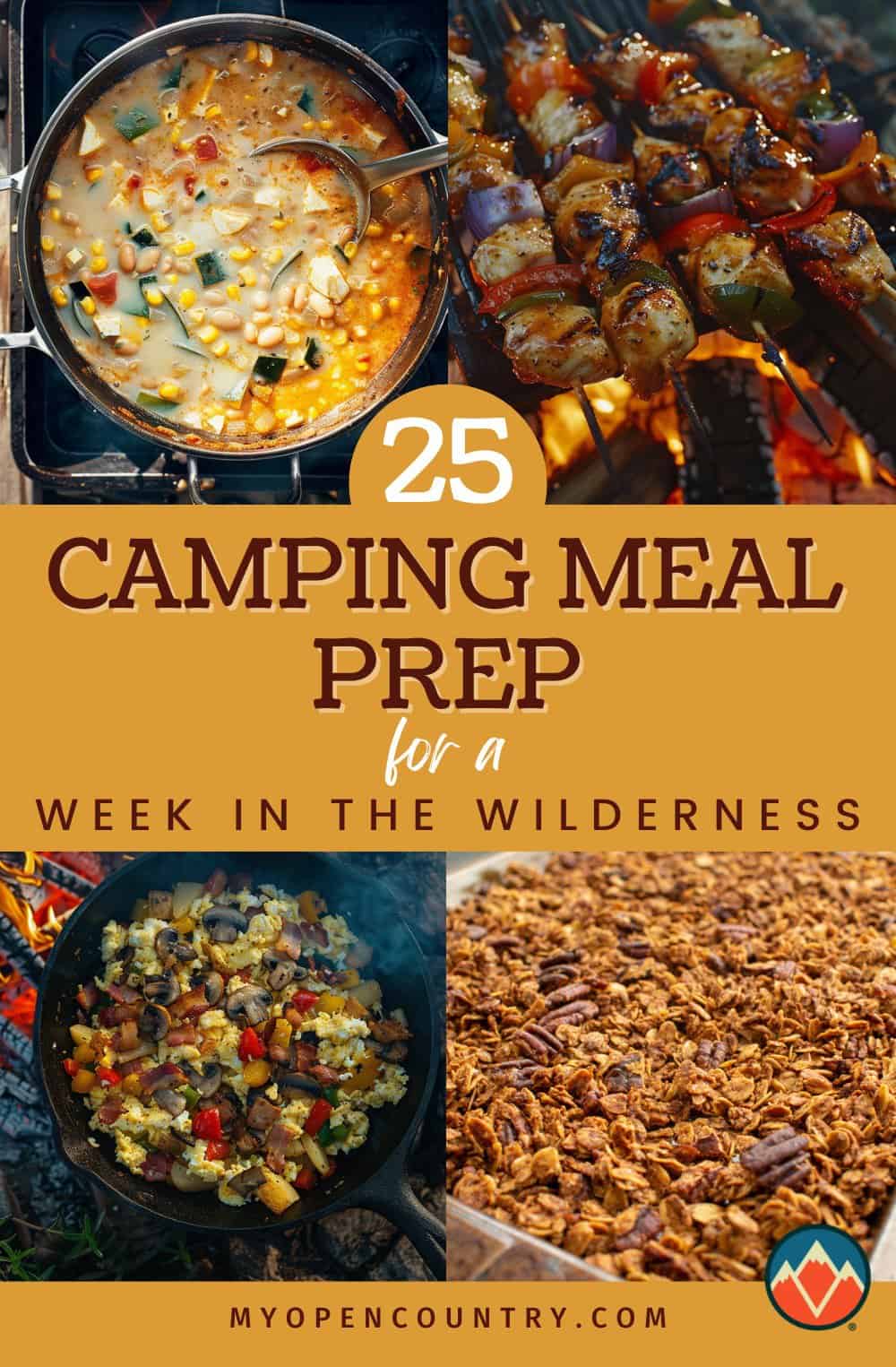 camping meal prep for a week in the wilderness